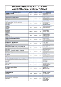 EXAMENES BT Y PRUEBAS DE ACREDITACION SETIEMBRE